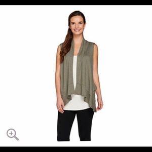Lori Goldstein Drape Front Vest with Pockets